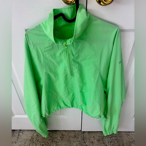 Alo Bright Green Quarter-Zip Pullover jacket womens size xs - Picture 1 of 2